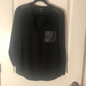 Silk and leather blouse